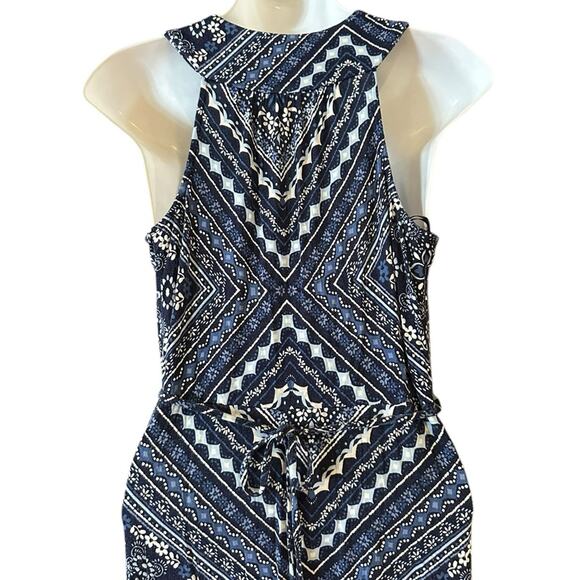 Motherhood Maternity Womens Small Blue and White Geometric Maxi Dress - Picture 4 of 8